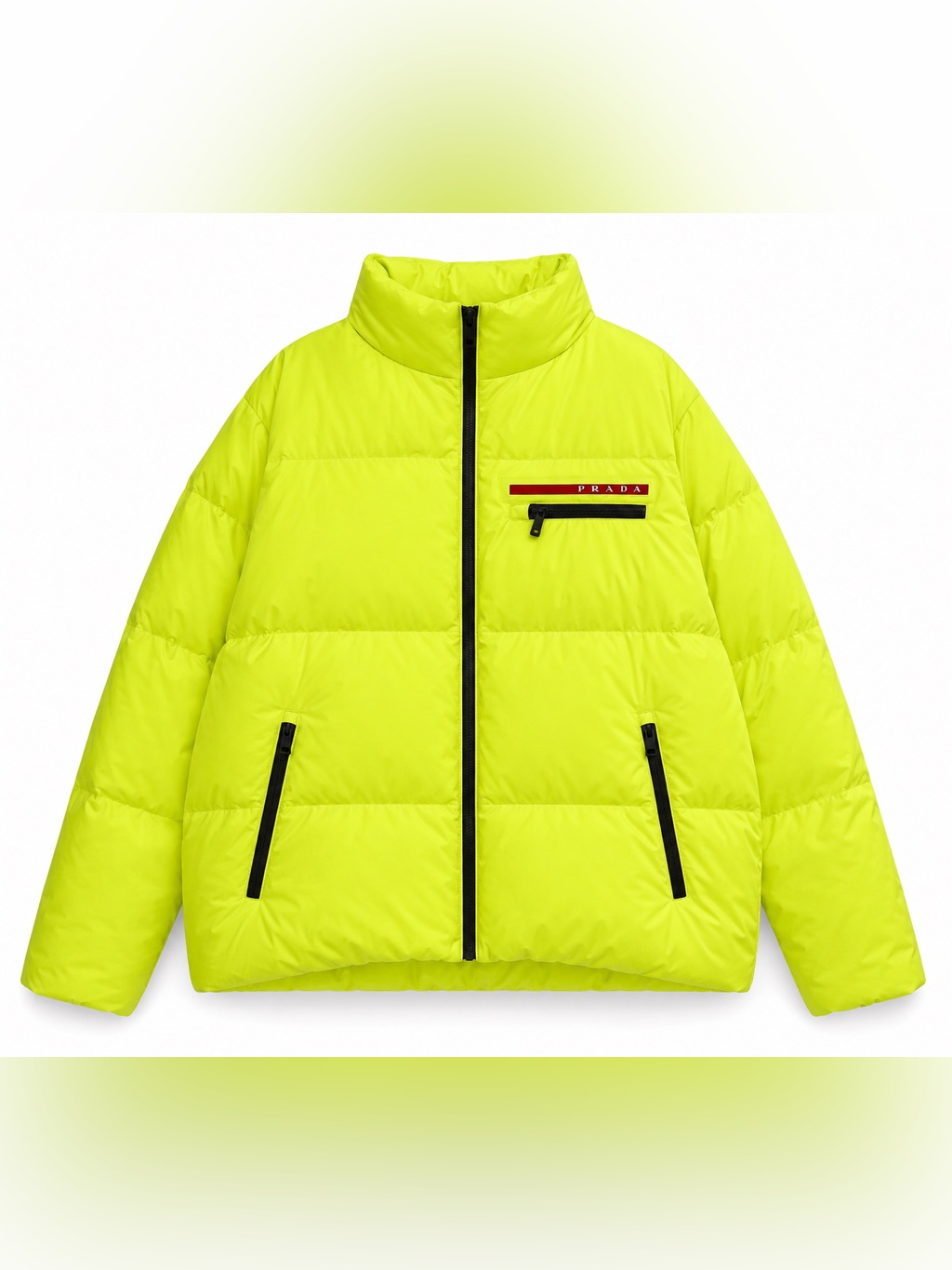 Prada Linea Rossa Down Puffer Coat Neon Yellow Lr-Hx015 Size Xxl